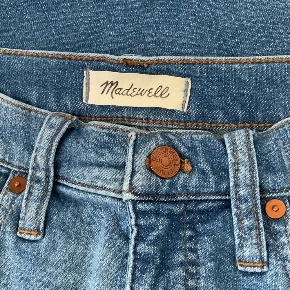 MADEWELL Stovepipe Jeans Straight Leg Mid-Rise Cropped Blue Size 26 - Picture 10 of 15